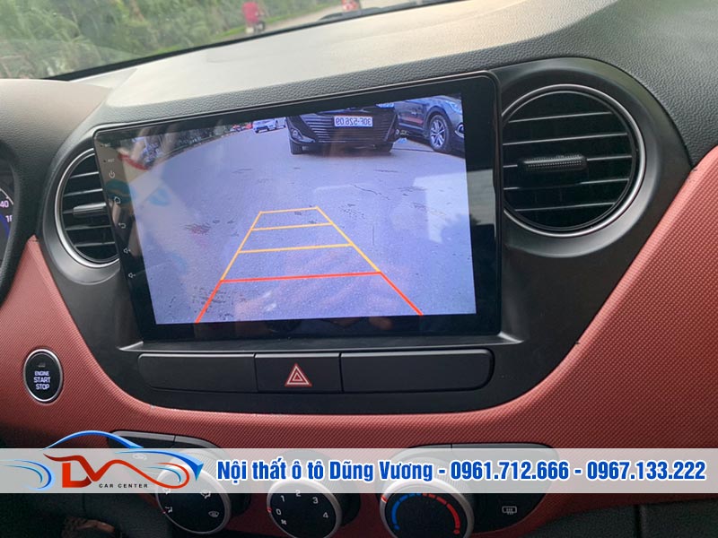 Camera lùi AHD lắp trên xe Hyundai i10 hiển thị rõ nét