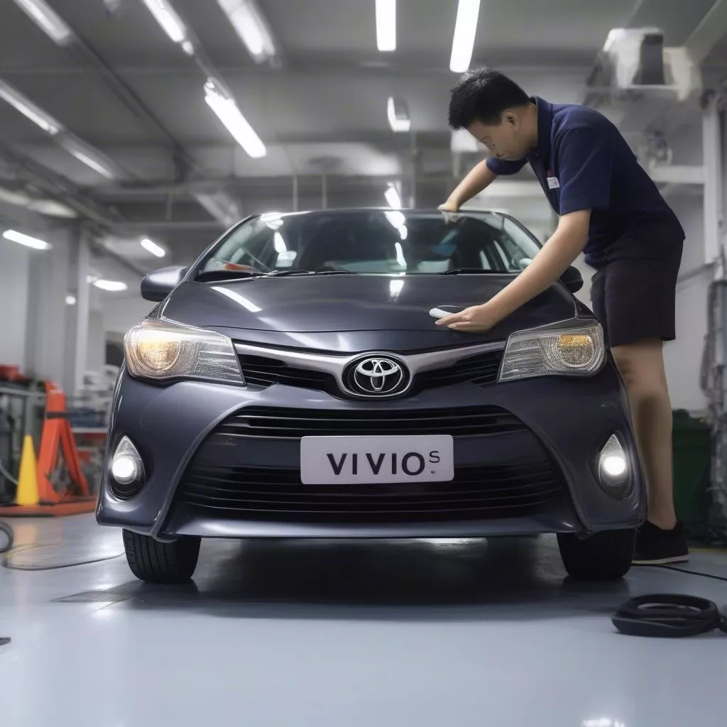 Điều chỉnh đèn pha xe Toyota Vios