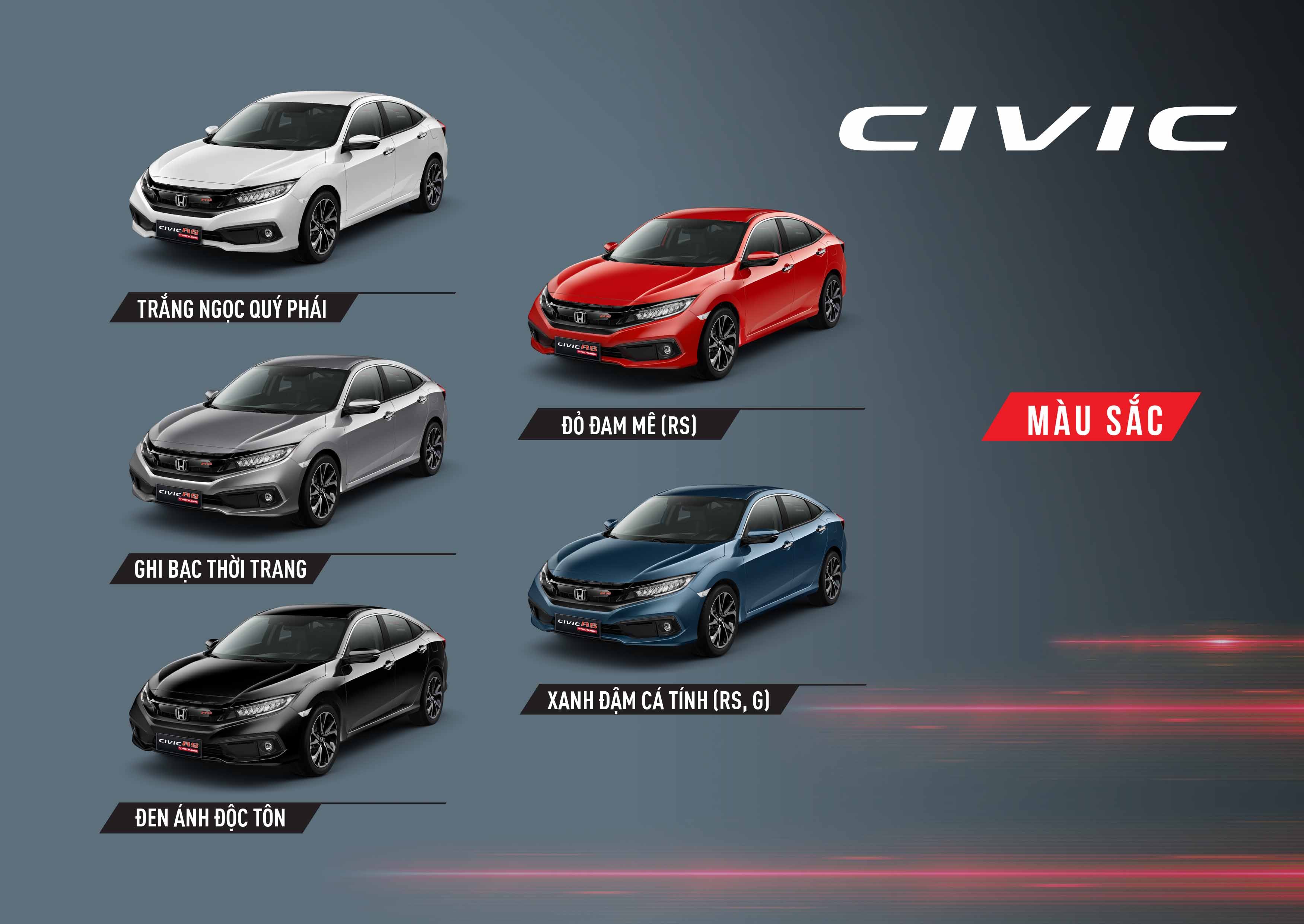 Toàn cảnh ngoại thất phía sau xe ô tô Honda Civic
