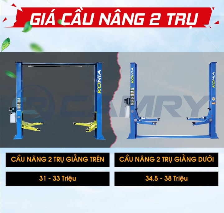 Cầu nâng sửa xe ô tô 2 trụ: Lợi ích và cấu tạo