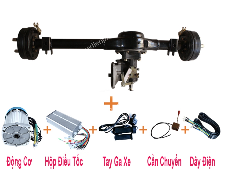 Trục cầu sau và động cơ điện công suất cao để tự chế xe ô tô điện