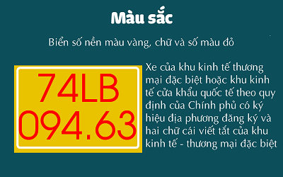 Biển số xe ô tô nền vàng cho khu kinh tế đặc biệt