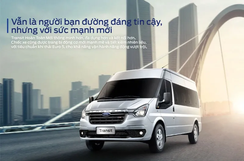 Xe Ford Transit 16 chỗ màu trắng