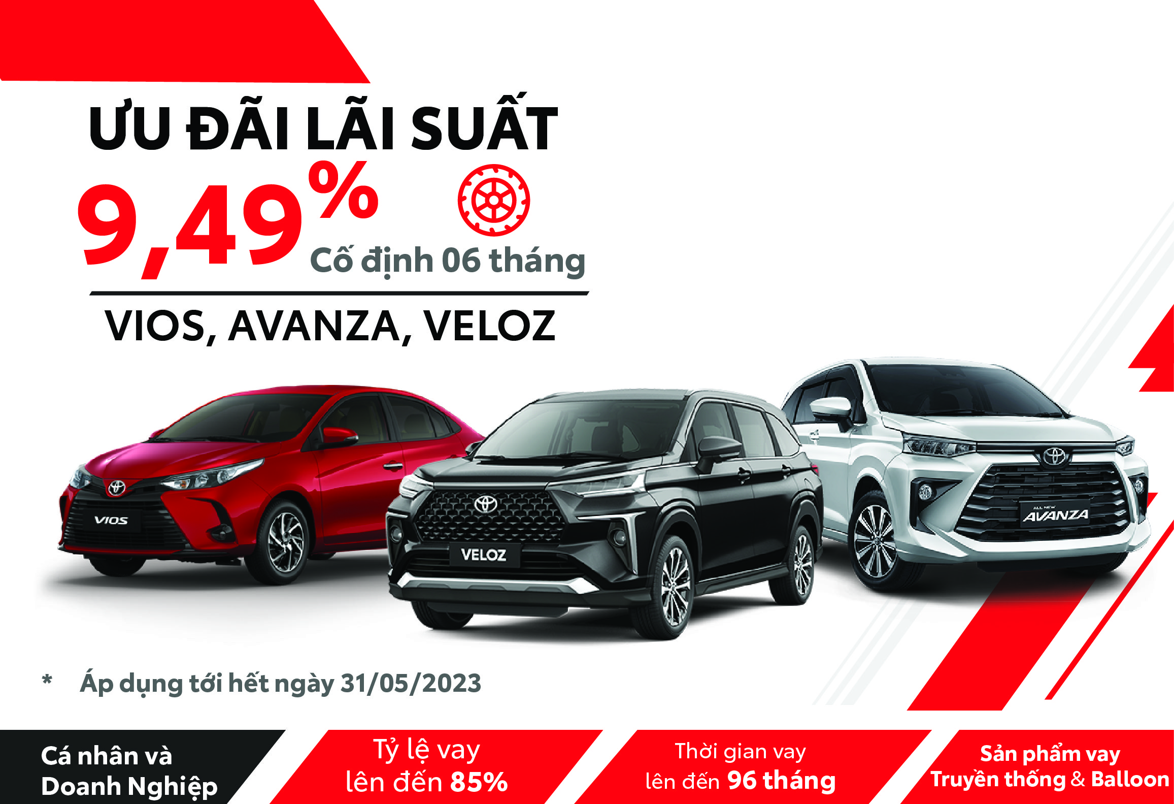 Ưu đãi khi mua trả góp xe ô tô Toyota
