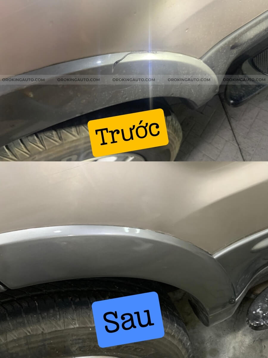 Tình trạng mâm xe ô tô bị trầy xước cần sơn dặm