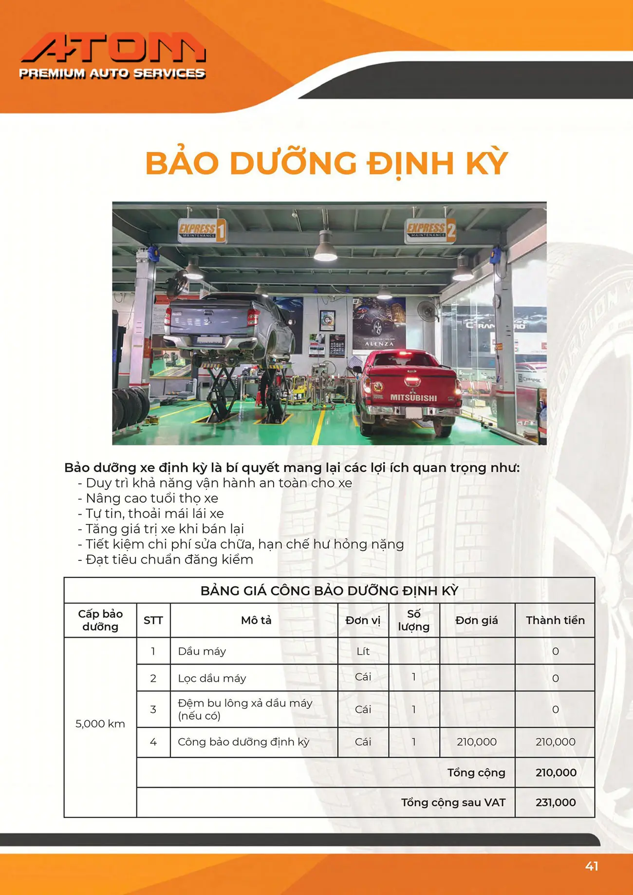 Các hạng mục bảo dưỡng xe ô tô định kỳ tại mốc 5000km