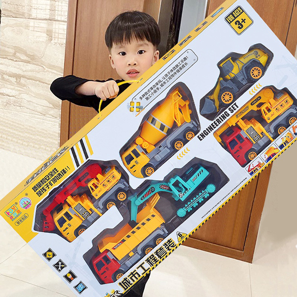 Bộ 6 xe ô tô đồ chơi công trình loại lớn đa dạng màu sắc