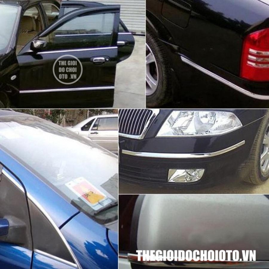 Nẹp inox trang trí có thể dán ở nhiều vị trí trên xe ô tô