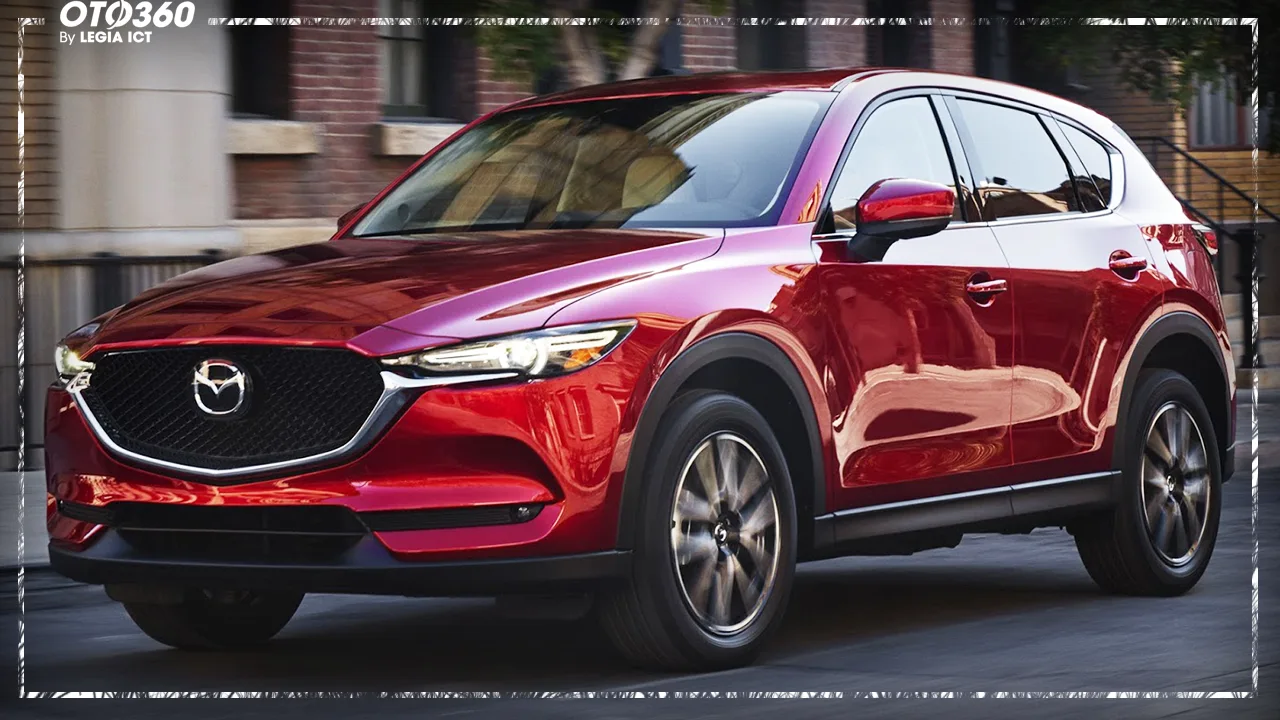 Hình ảnh góc trước của Mazda CX-5 màu đỏ, thể hiện đánh giá cao