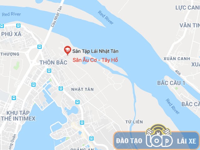 Biển chỉ dẫn địa chỉ sân tập lái xe ô tô Âu Cơ Nhật Tân