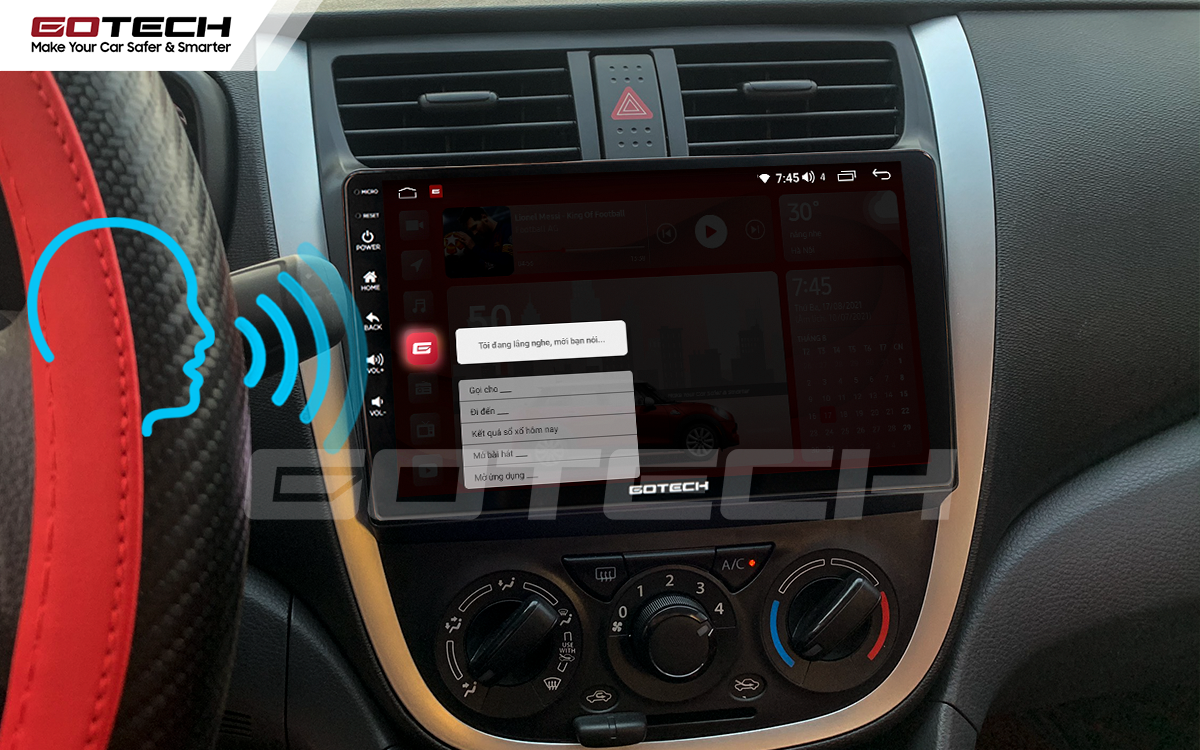 Ra lệnh giọng nói trên màn hình xe ô tô Suzuki Celerio