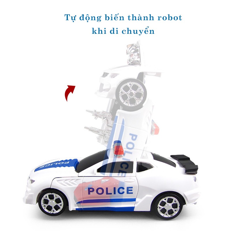 Xe ô tô đồ chơi biến hình robot màu đỏ