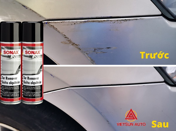 Dung dịch tẩy nhựa đường xe ô tô Sonax Tar Remover trên bề mặt sơn xe