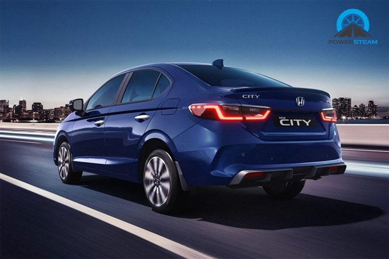 Đuôi xe Honda City 2023 với đèn hậu LED thiết kế mới, một phần của các mẫu xe ô tô Honda sắp ra mắt.