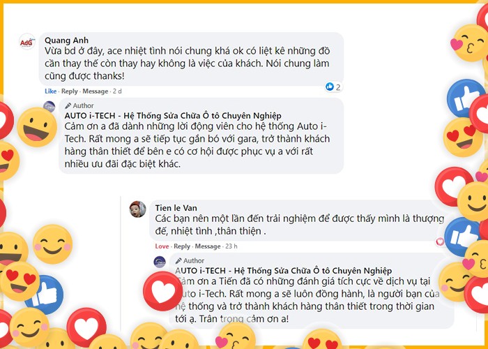Phản hồi của khách hàng về dịch vụ chăm sóc xe