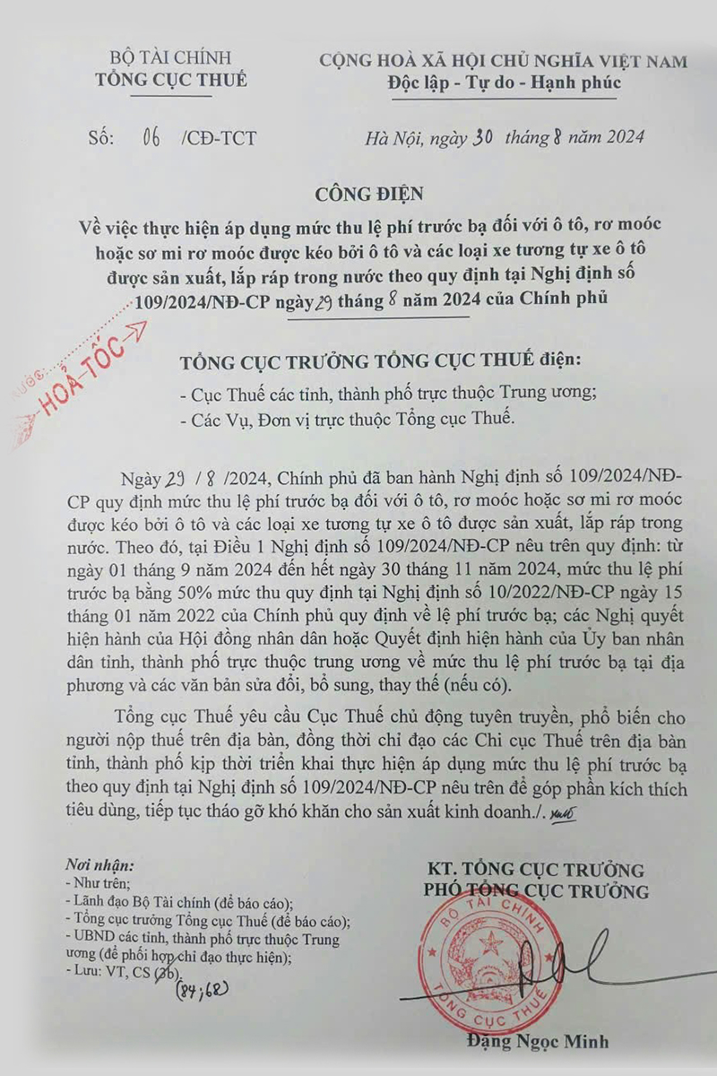 Tăng thuế trước bạ xe ô tô: Quy định hồ sơ thuế