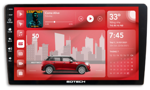 Giao diện màn hình xe ô tô GOTECH mới