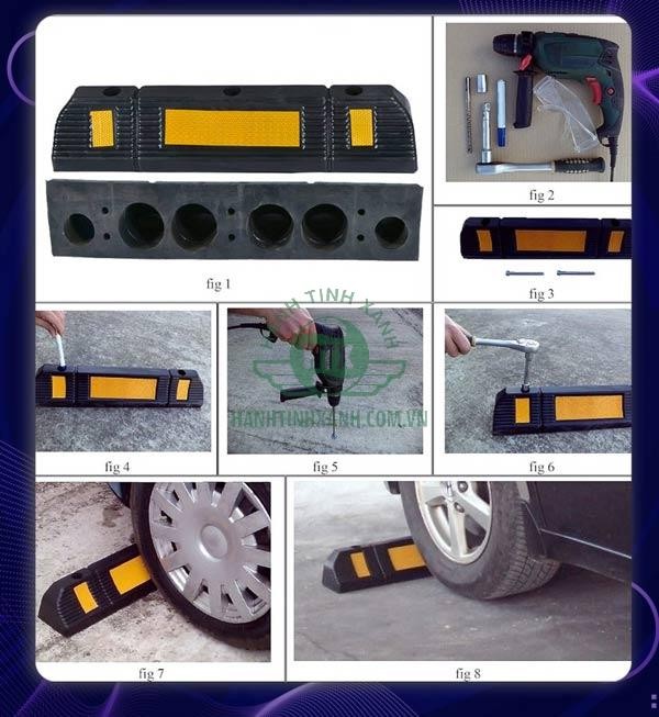 Hướng dẫn lắp đặt gờ chặn bánh xe ô tô