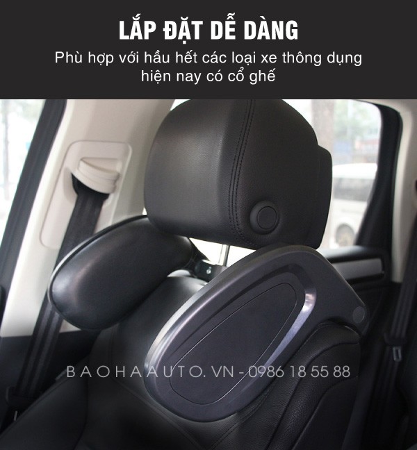 Gối tựa đầu ngủ gật gù trên xe ô tô chất liệu da cao cấp
