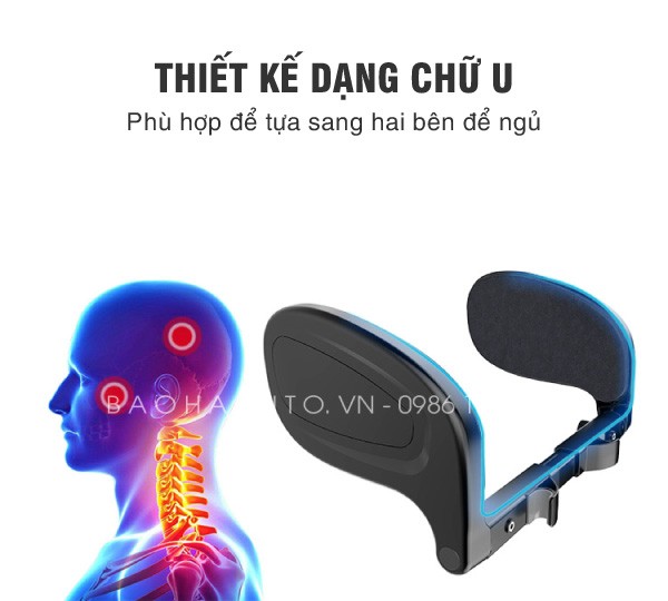 Gối tựa đầu ngủ gật gù trên xe ô tô chất liệu da cao cấp