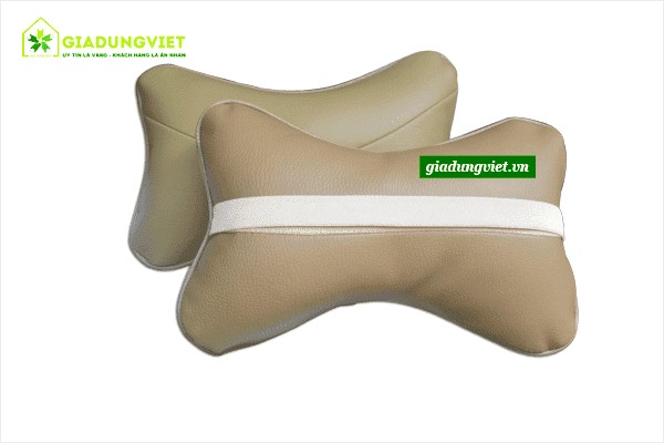 Gối tựa đầu ô tô màu xám trên ghế xe hơi