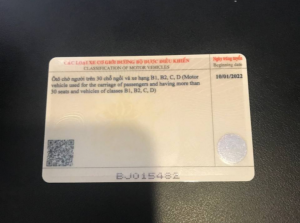 Mẫu bằng lái xe ô tô hạng E - Mặt sau