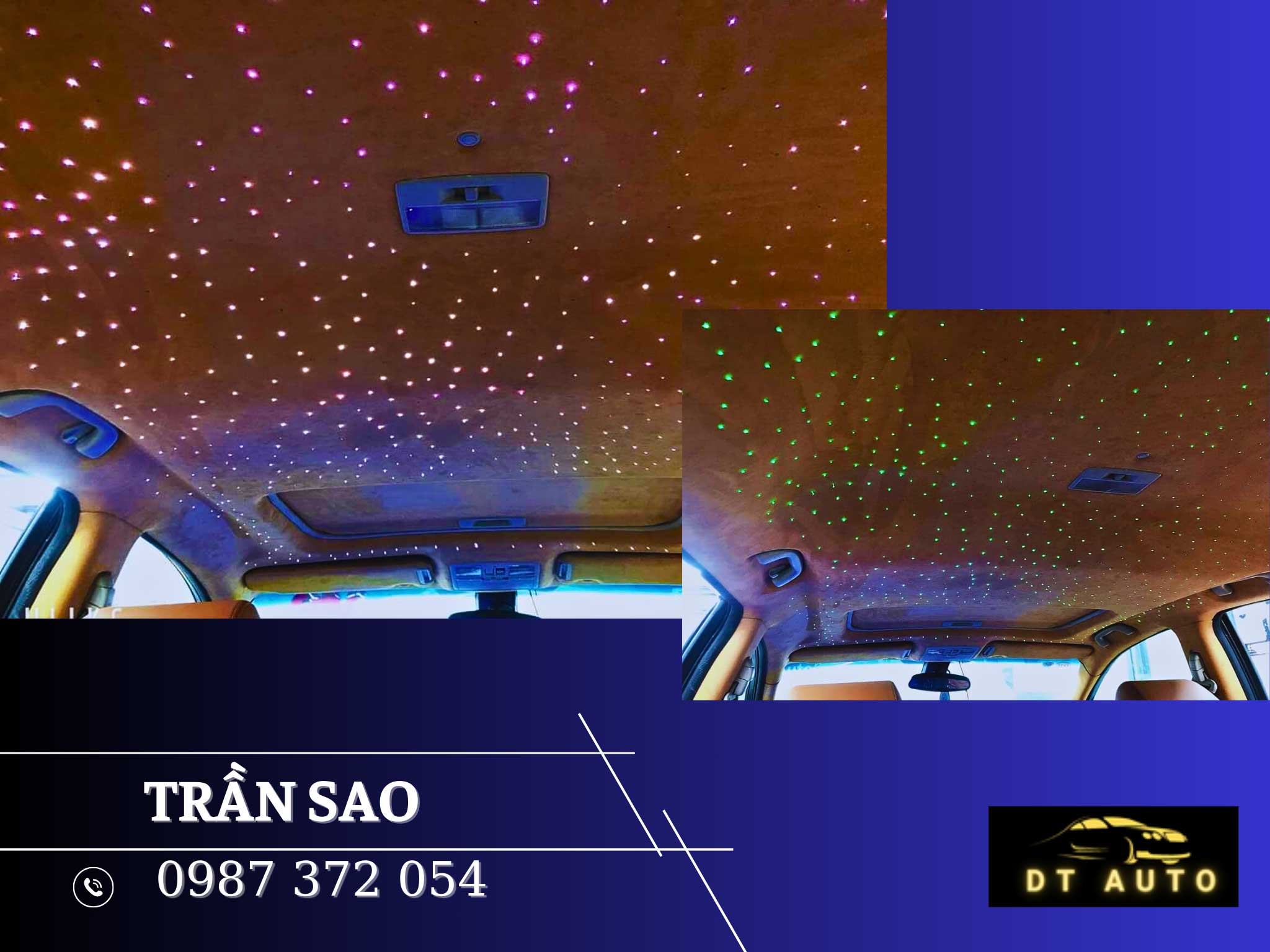 Trần sao xe ô tô hiệu ứng bầu trời đêm