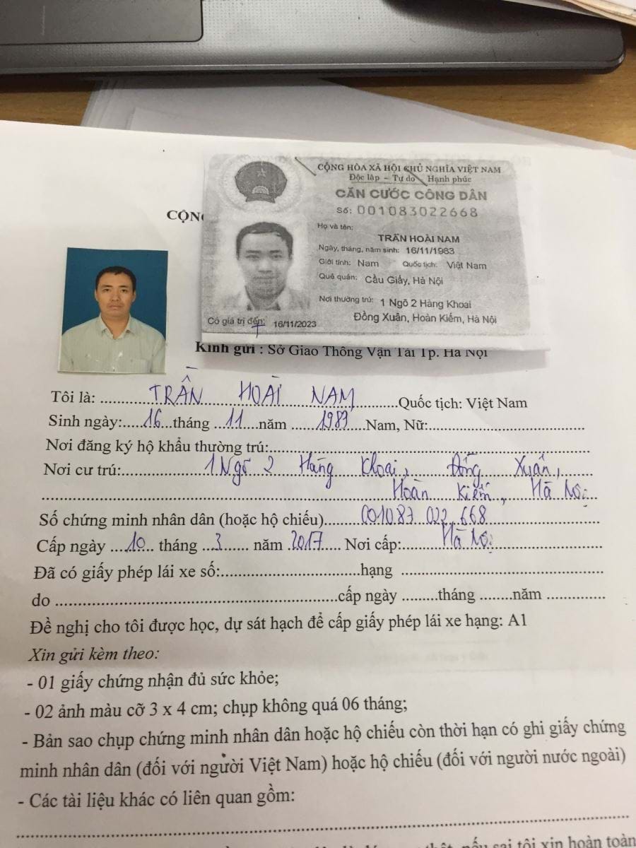 Các giấy tờ cần thiết trong hồ sơ đăng ký thi bằng lái xe ô tô