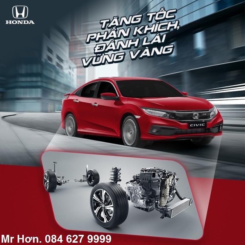 Xe ô tô Honda Civic RS màu đỏ nổi bật