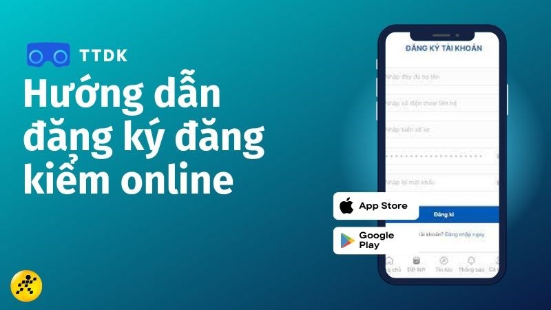 Giao diện ứng dụng TTDK hướng dẫn đăng ký đăng kiểm xe ô tô online
