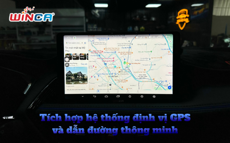 Màn hình Android hiển thị bản đồ dẫn đường và thông tin giao thông