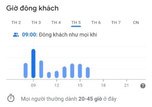 Biểu đồ tỉ lệ khách hàng theo khung giờ tại trung tâm đăng kiểm 2901s