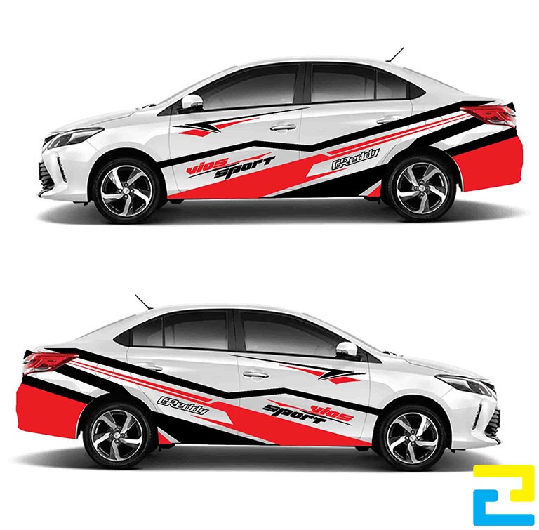 Mẫu decal tem xe ô tô in sắc nét, màu sắc sống động