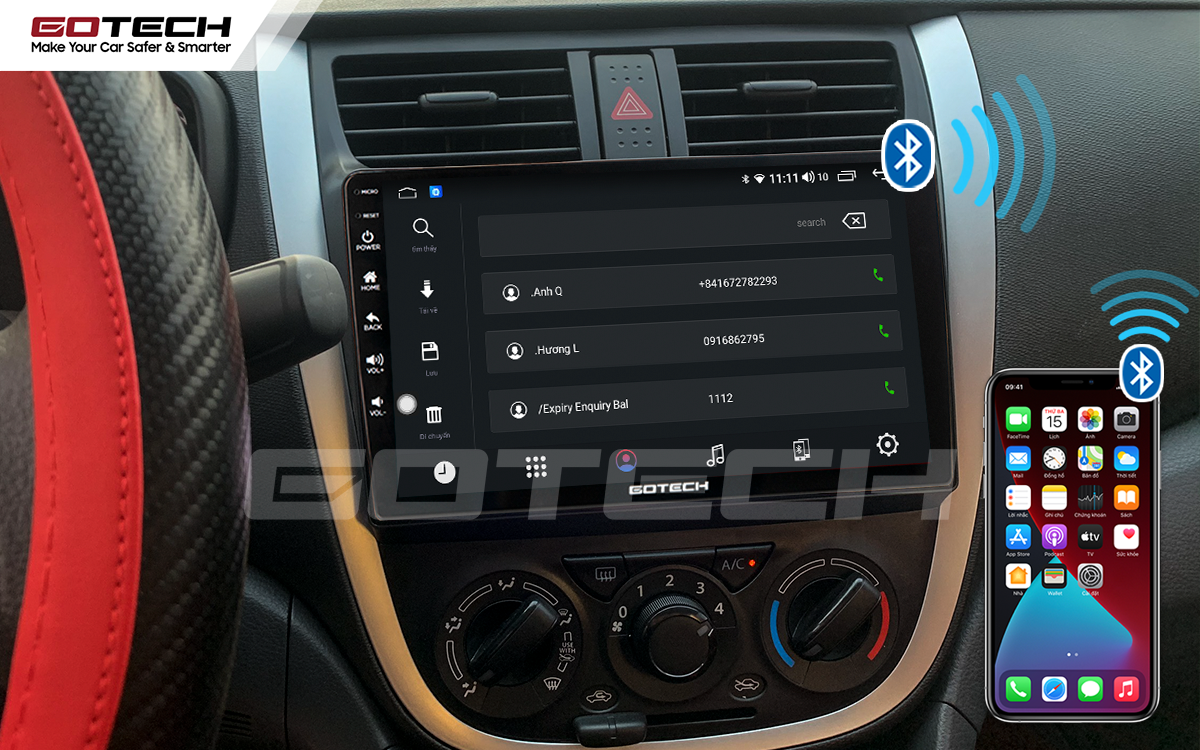 Kết nối Bluetooth trên màn hình xe ô tô Suzuki Celerio