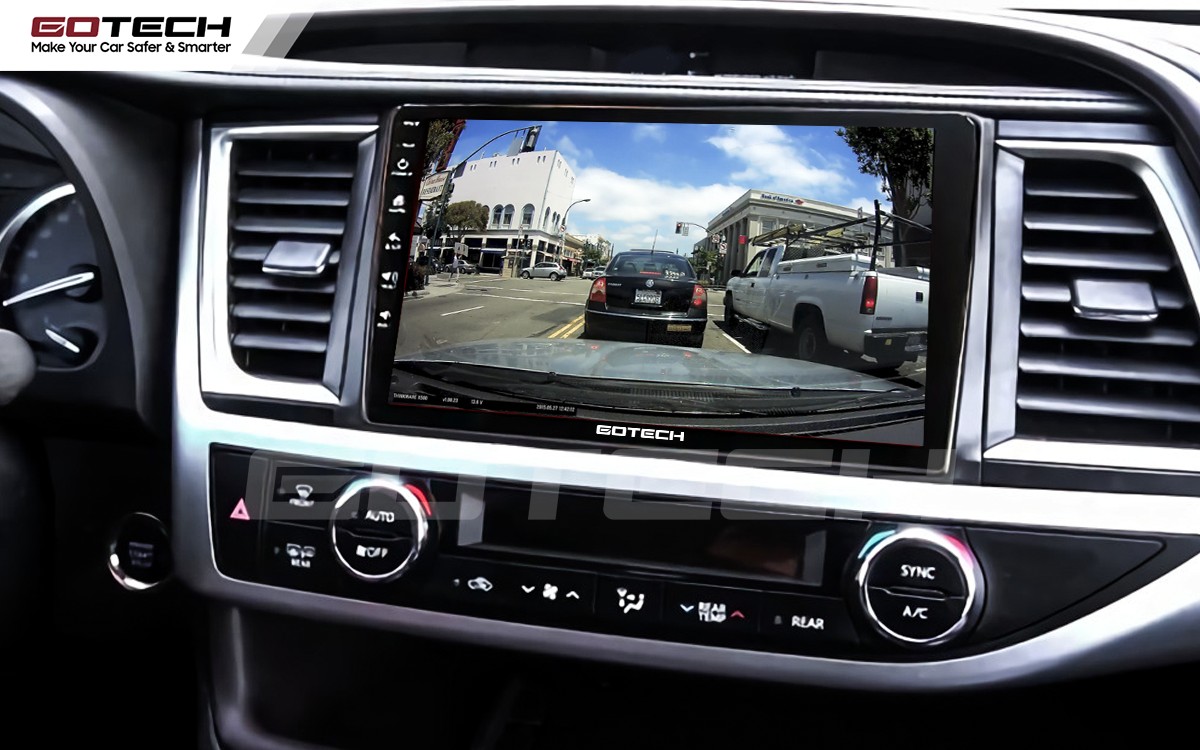 Kết nối camera hành trình trên màn hình GOTECH cho xe Toyota Highlander 2015-2020