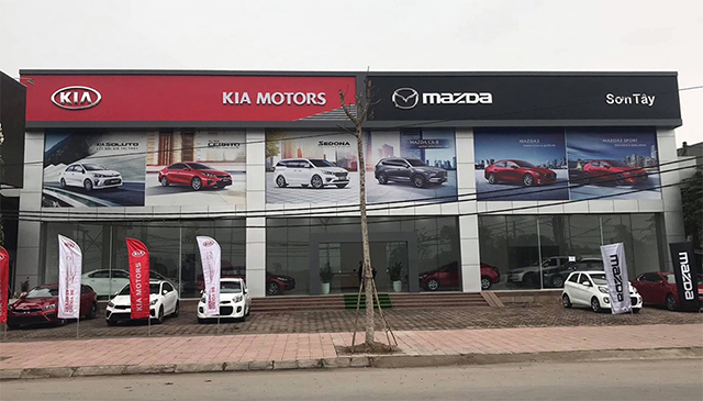 Mặt tiền đại lý xe ô tô KIA Sơn Tây tại Hà Nội