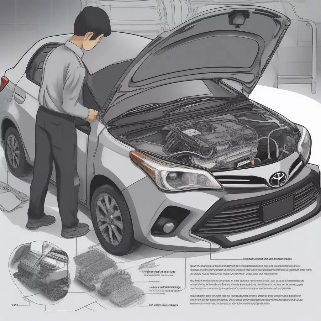 Kiểm tra chi tiết xe ô tô 4 chỗ Vios trước khi nhận bàn giao