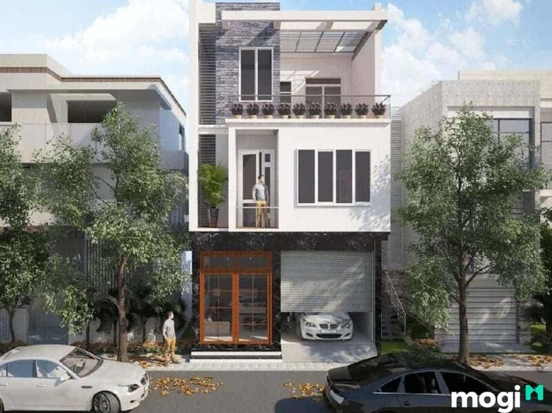 Bản vẽ kỹ thuật tính toán kích thước và độ dốc cho xe ô tô vào nhà