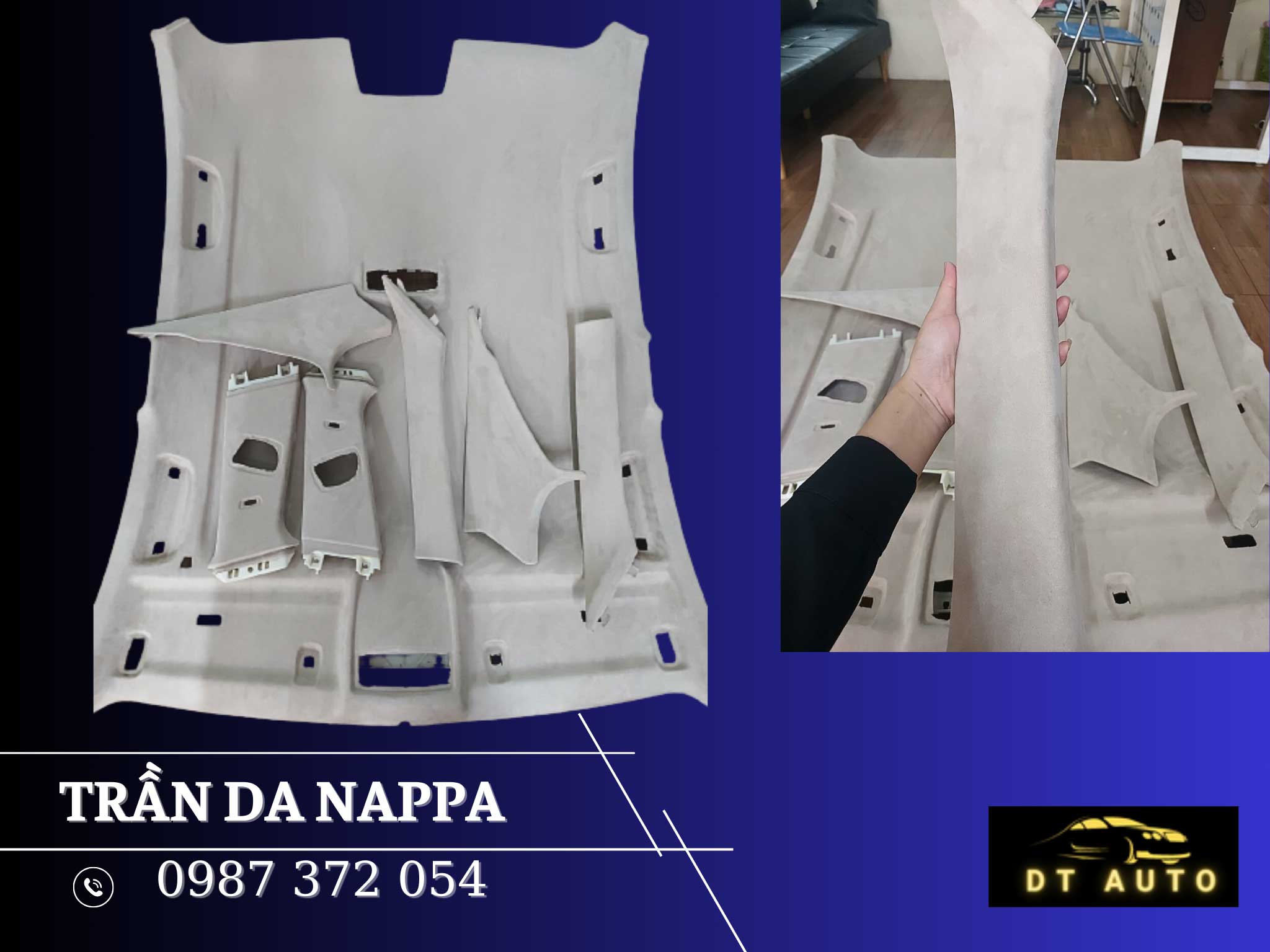 Bọc trần da Nappa cho xe ô tô sang trọng