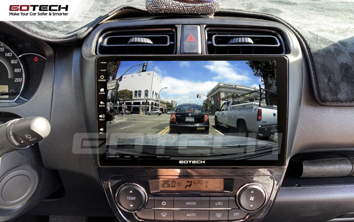 Màn hình GOTECH hỗ trợ camera hành trình trên xe ô tô Mitsubishi Attrage 2015