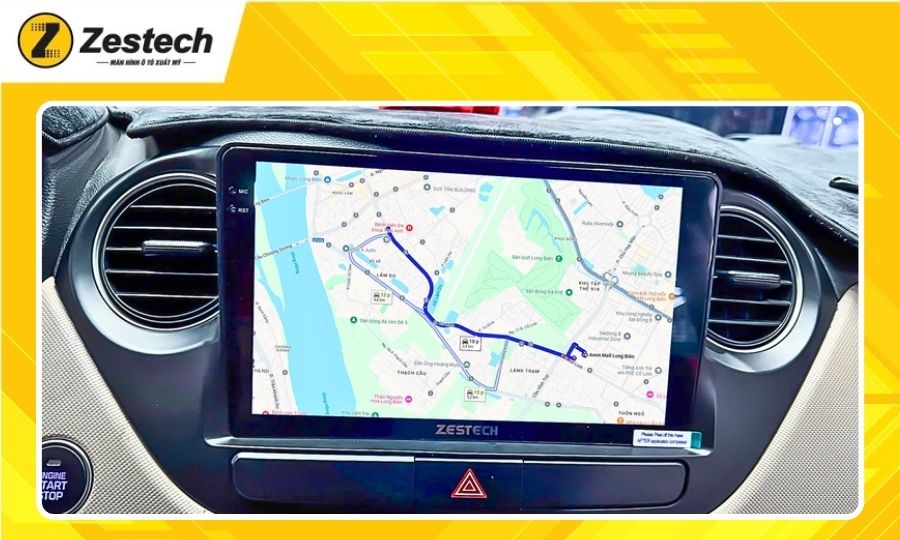 Giao diện màn hình xe ô tô Zestech hiển thị ứng dụng giải trí đa phương tiện