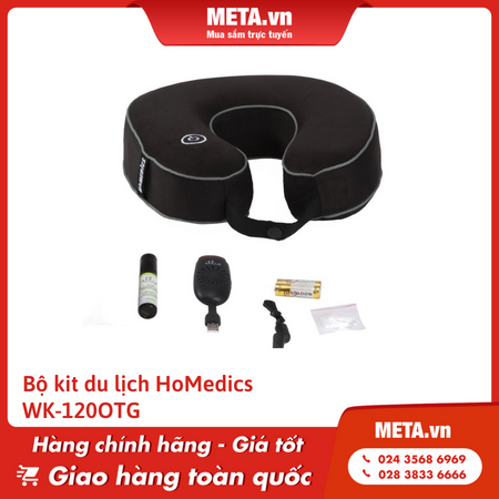 Bộ kit du lịch HoMedics WK-120OTG bao gồm máy xông tinh dầu xe hơi