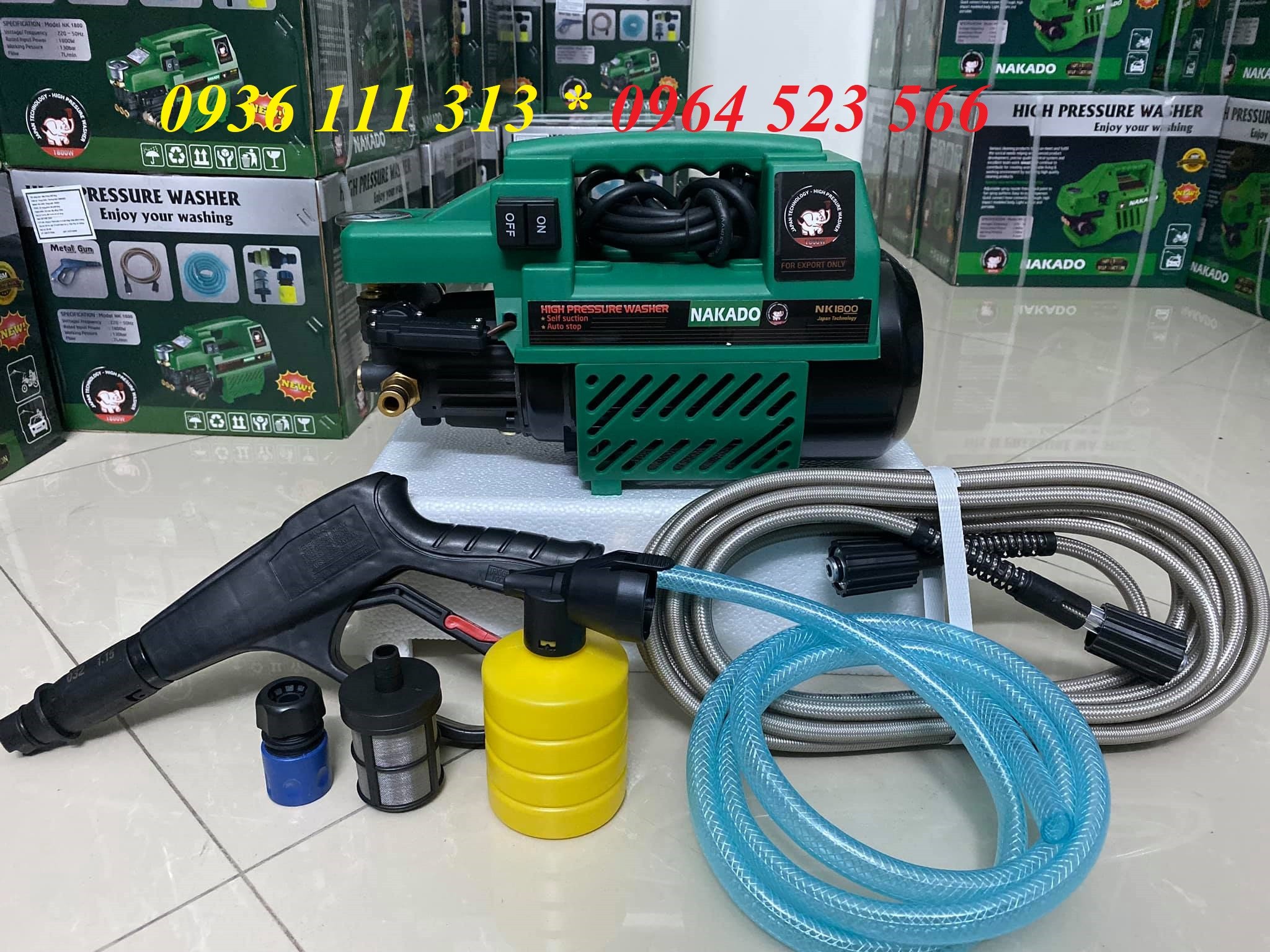 Máy rửa xe gia đình NakaDo 1800W