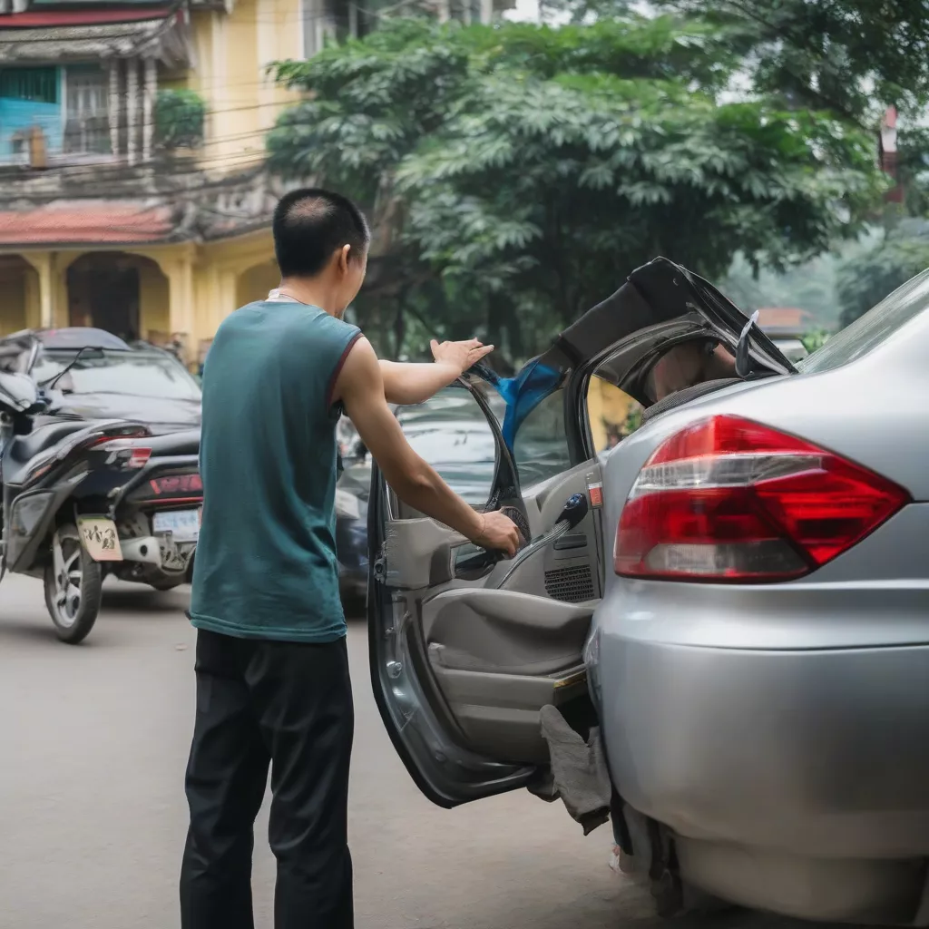 Hình ảnh minh họa tiếng mở khóa xe ô tô khi kéo cửa