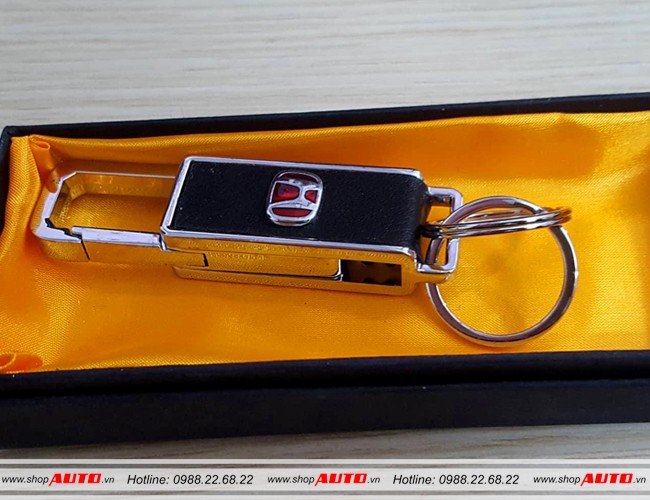 Móc chìa khóa ô tô Honda với đường may da tỉ mỉ, chất lượng cao