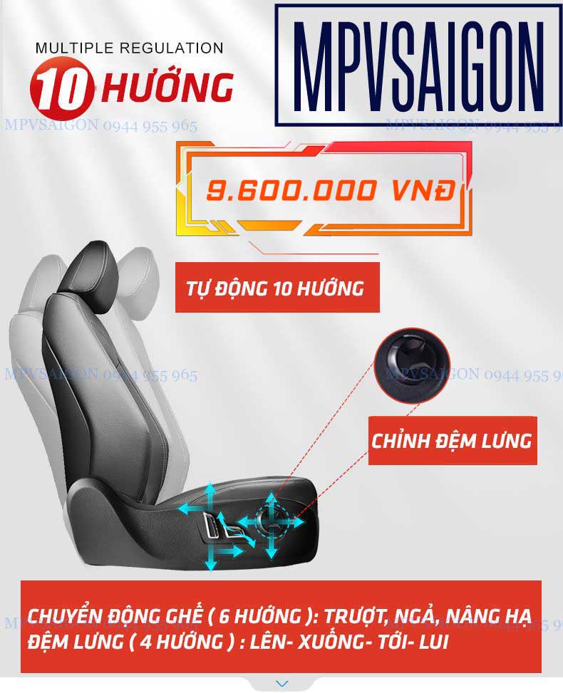Ghế xe ô tô trước khi nâng cấp chỉnh điện 10 hướng