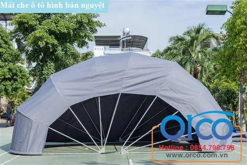 Thông số kỹ thuật nhà để xe ô tô hình bán nguyệt size nhỏ