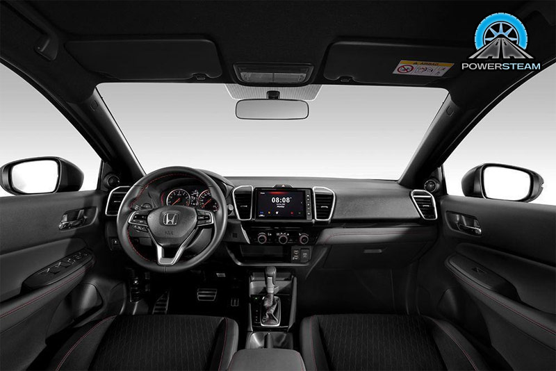 Nội thất Honda City 2023 với màn hình giải trí 8 inch, một trong những điểm nhấn của xe ô tô Honda sắp ra mắt này.