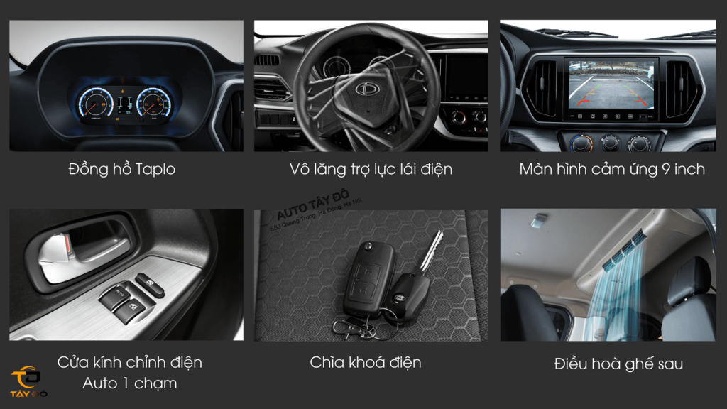 Chi tiết bảng taplo và màn hình giải trí trên xe ô tô tải van Teraco V8