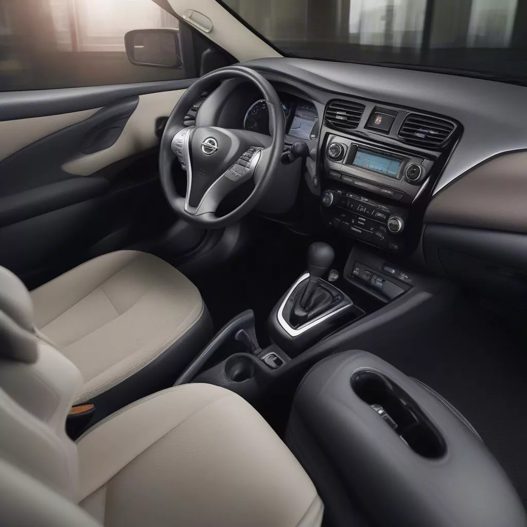 Nội thất và các nút chức năng trên xe ô tô Nissan